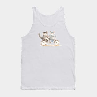 Two cats on a bike Tank Top